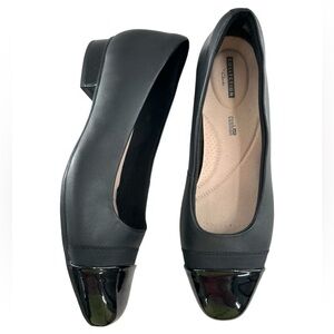 Clarks Collection Juliet Monte Black Leather Flats